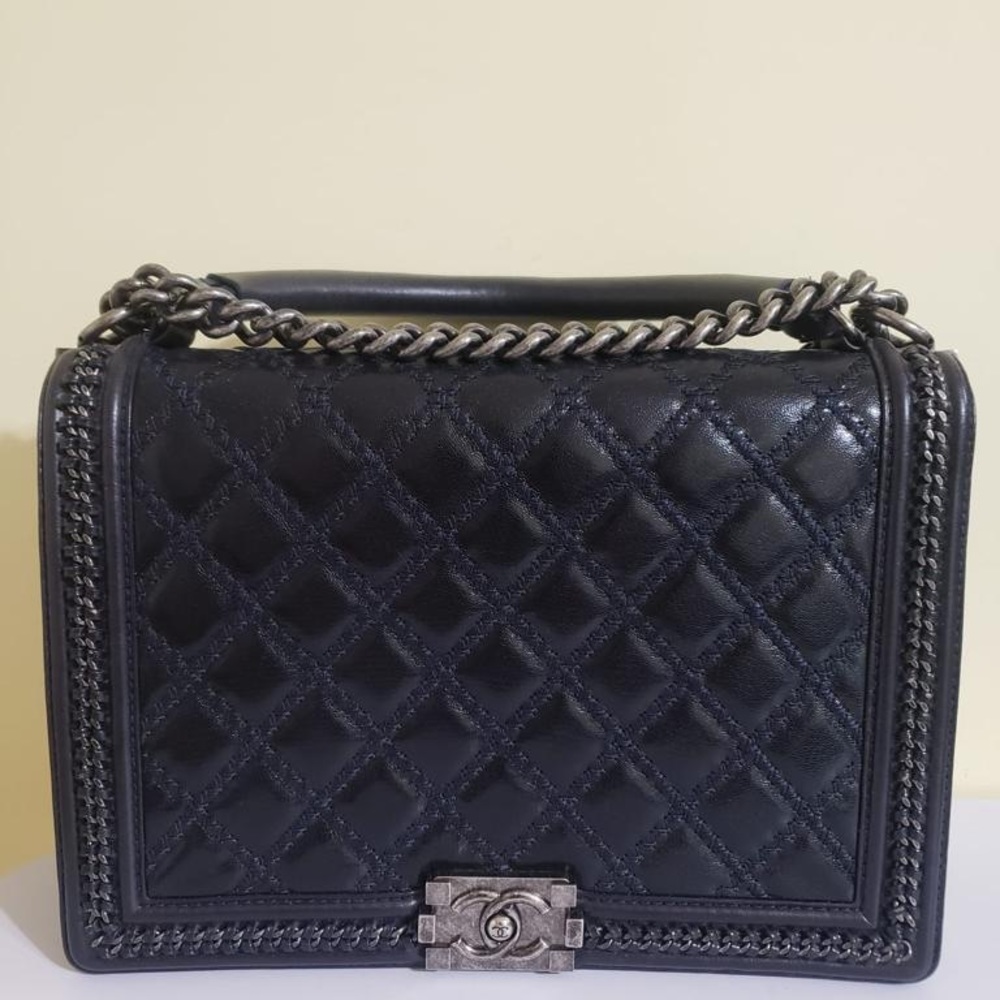 Chanel Boy large , silver hardware